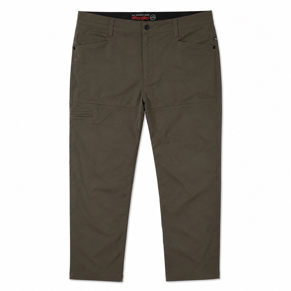 Wrangler ATG Pants Mens 38x30 Brown Nylon Windbreaker Straight Stretch Workwear